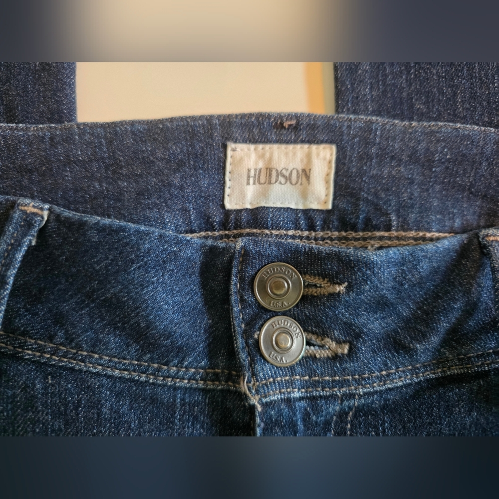 Hudson Beth Midrise Baby Boot Jeans Women's 31 Dark Wash Indigo Stretch Denim - Picture 5 of 13